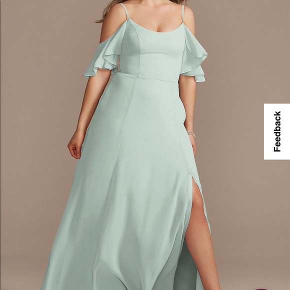 Winter Semi Formal Outfits For Ladies As Is Cold-Shoulder Long Chiffon Dress  David's Bridal